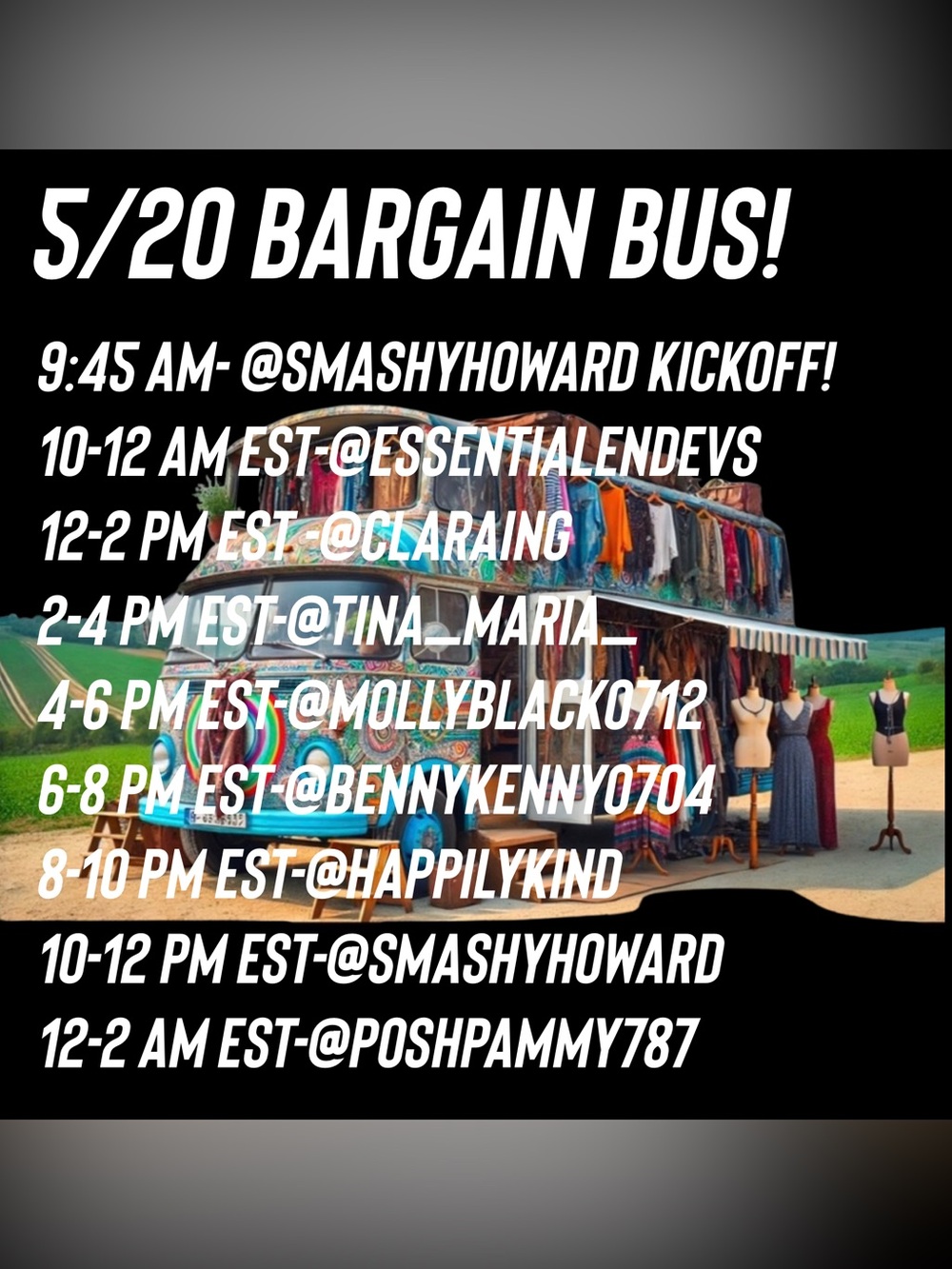 MAY 20th!  The Bargain Bus! All $5 starts! - Picture 2 of 3